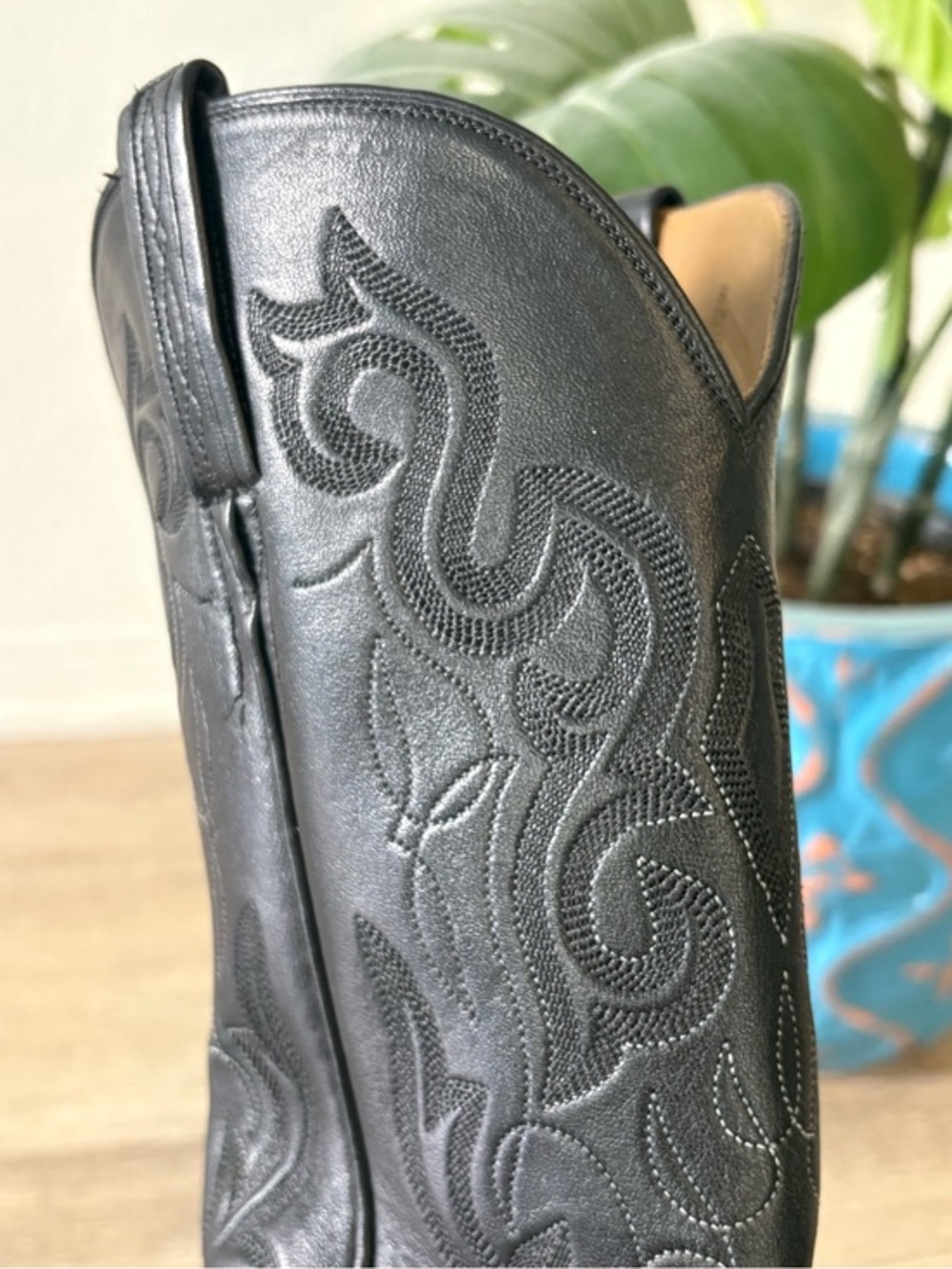 Lucchese Vintage Black Ranch Hand Cowboy Boots | Excellent Condition | Size 7 - Picture 6 of 10